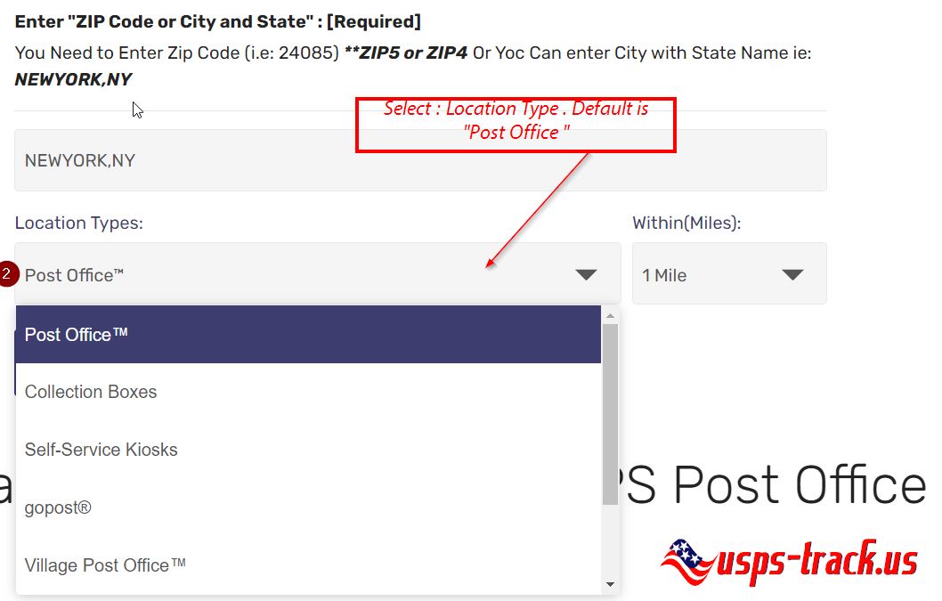USPS Location Post office near me step 2